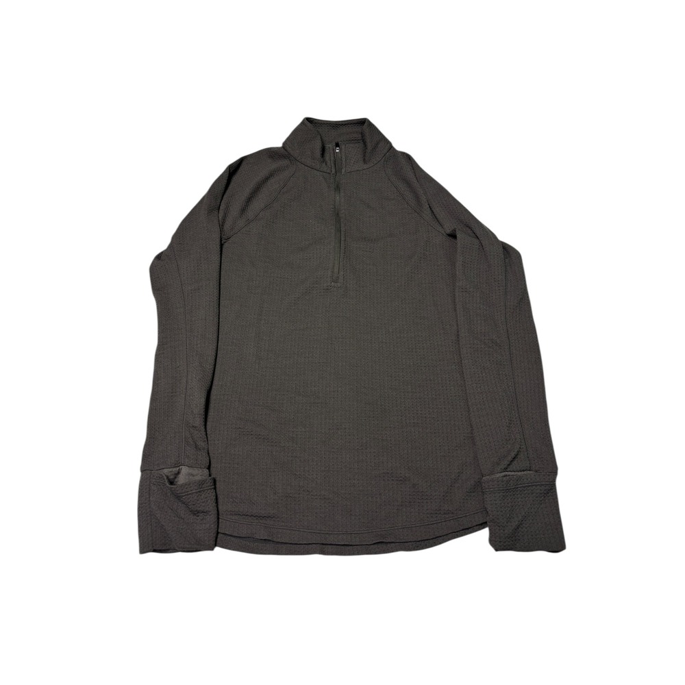 prAna Womens Gray Textured 1/4 Zip Long Sleeve Pullover‎ Top Shirt Size S